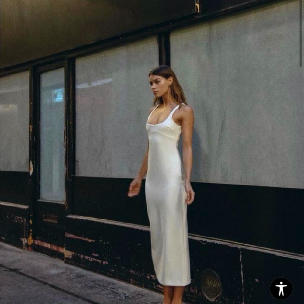 ZARA WHITE MIDI DRESS